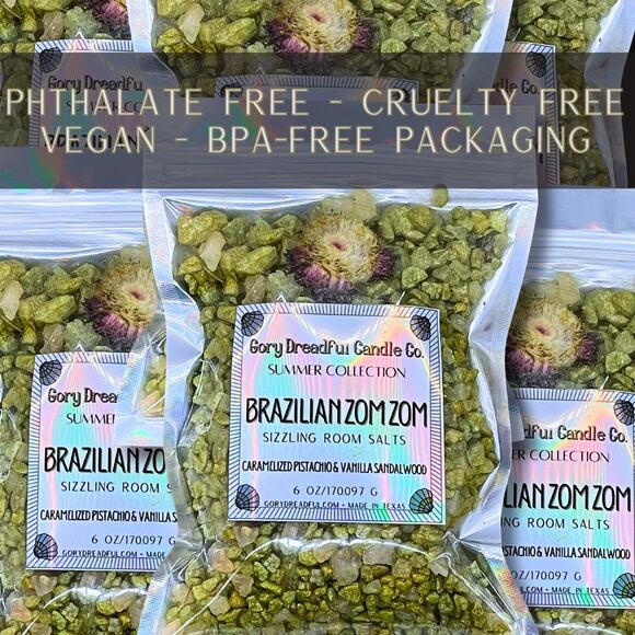 Brazilian Zom Zom Sizzling Room Salt: Caramel Pistachio Vanilla Sandalwood Scent - Picture 8 of 11